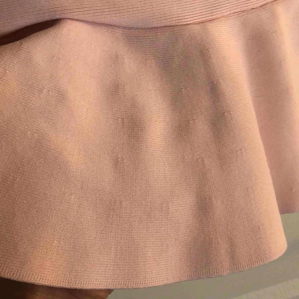 Blush Pink peplum knit pencil skirt